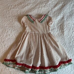 Mini Boden Collared Seersucker Dress-Ballet Pink/Ivory Watermelon